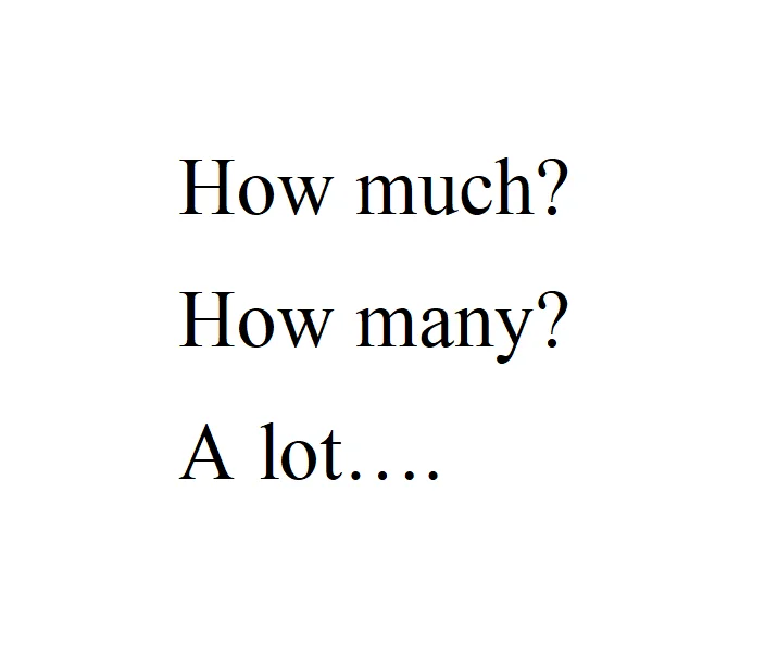much many a lot anglais